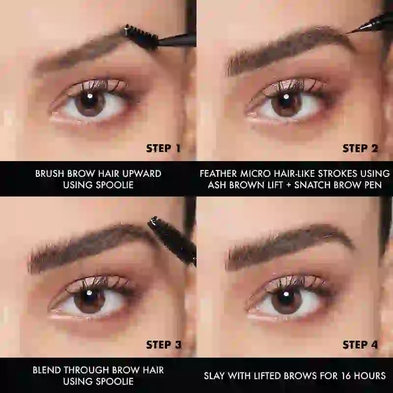 Nyx Brow Tint Pen Lift&Snatch! Brauenstift, lang anhaltend 16H, vegane Formel, Farbton Aschbraun , 1 ml