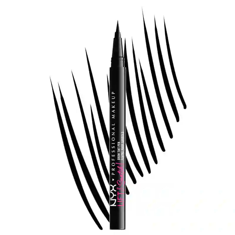 Nyx Brow Tint Pen Lift&Snatch! Brauenstift, lang anhaltend 16H, vegane Formel, Farbe Schwarz, 1 ml