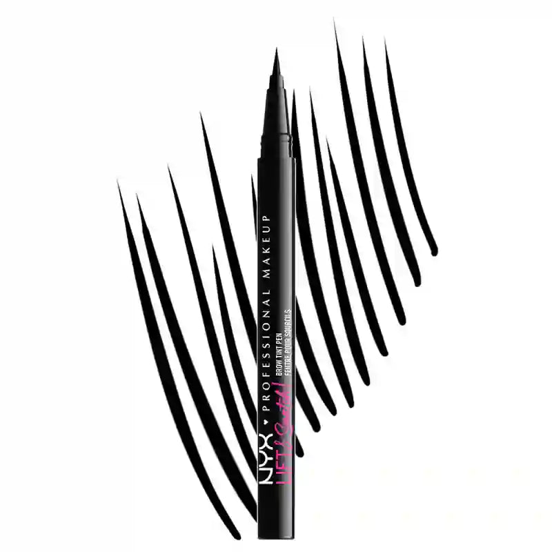 Nyx Brow Tint Pen Lift&Snatch! Brauenstift, lang anhaltend 16H, vegane Formel, Farbe Schwarz, 1 ml