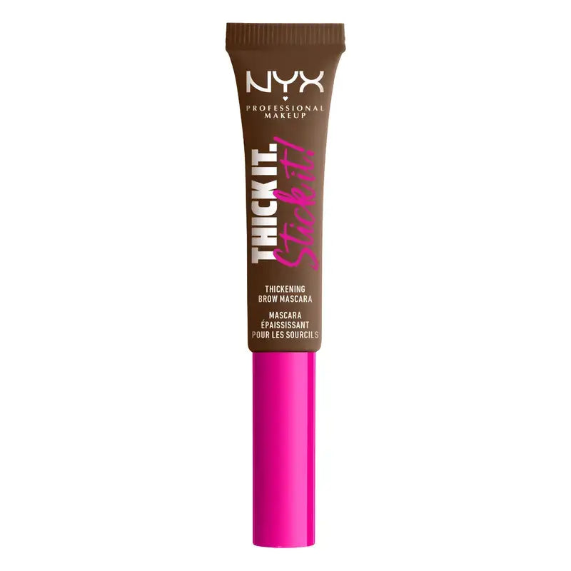 Nyx Thick It Stick It Wimperntusche. Lang anhaltend. Natürliches Finish. Brünetter Farbton, 7 ml