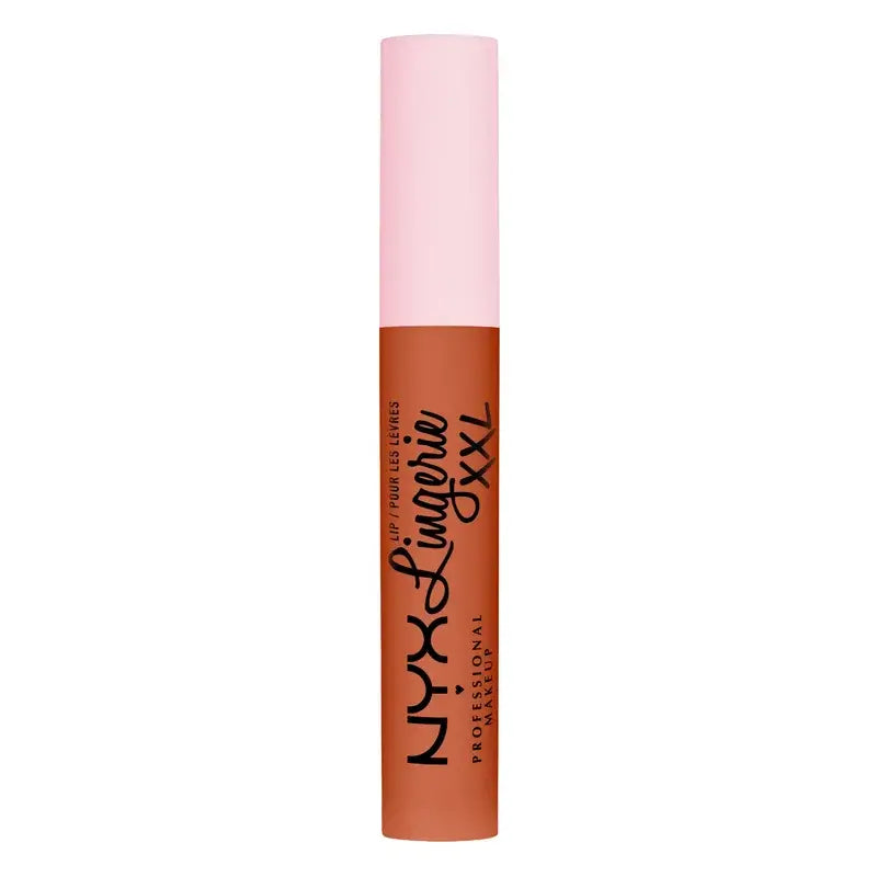 Nyx Lipstick Lip Lingerie Xxl Fuego Long Wear, 100 % matte Deckkraft, warmer Gettin-Ton, 4 ml