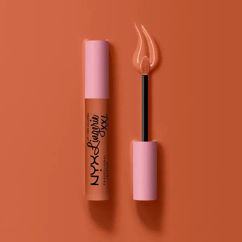 Nyx Lipstick Lip Lingerie Xxl Fuego Long Wear, 100 % matte Deckkraft, warmer Gettin-Ton, 4 ml