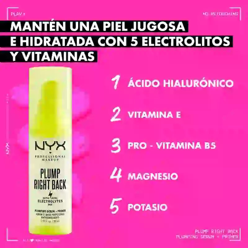 Nyx Plump Right Back Primer & Serum. Hyaluronsäure. Mehrere Vitamine, 30 ml