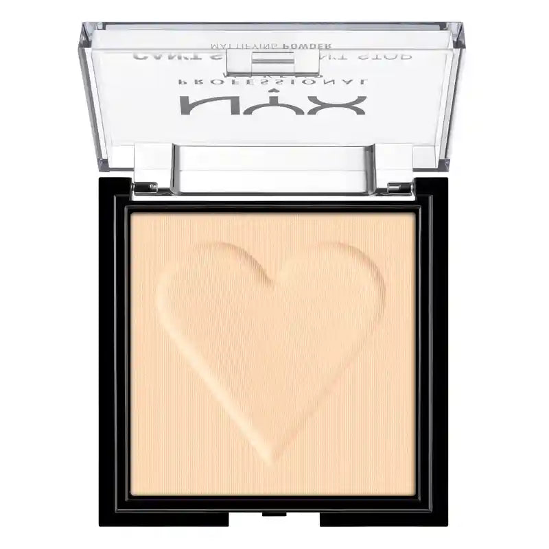 Nyx Professional Mattierender Puder Can'T Stop Won't Stop. Mattiert Glanz, Unregelmäßigkeiten und Poren. Farbton 01 Fair. , 6 gr