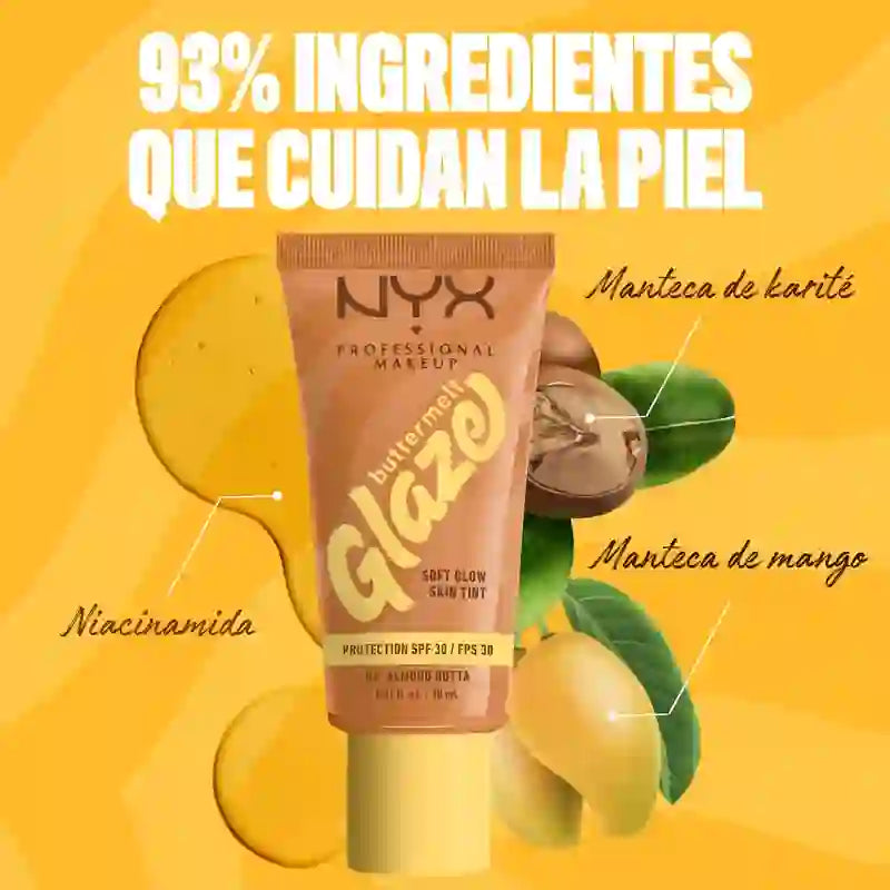 Nyx Skin Tint Buttermelt Glaze Soft Glow + Schutz Spf/Fps 30 , 30 ml