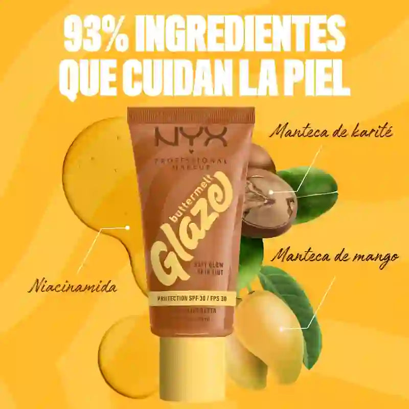 Nyx Skin Tint Buttermelt Glaze Soft Glow + Schutz Spf/Fps 30 , 30 ml