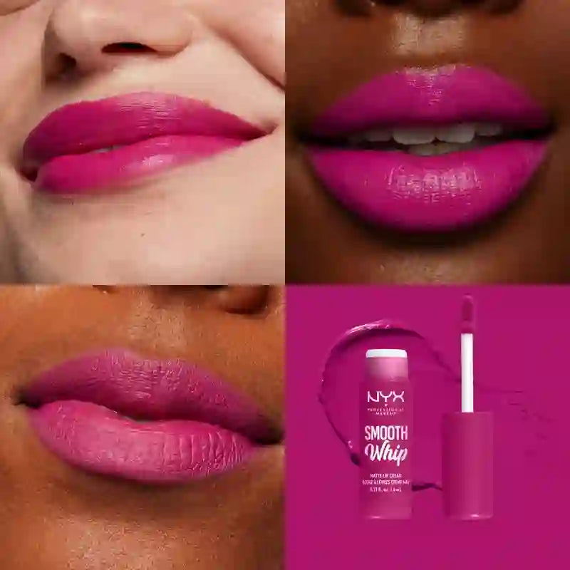 Nyx Smooth Whip Matte Lip Cream, cremiger flüssiger Lippenstift, matt, Farbton Bday Frosting 09 , 4 ml