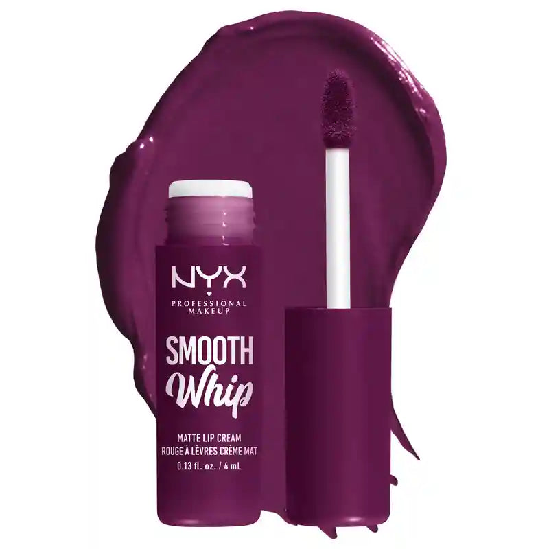 Nyx Smooth Whip Matte Lip Cream, cremiger flüssiger Lippenstift, matt, Farbton Berry Bed Sheets , 4 ml