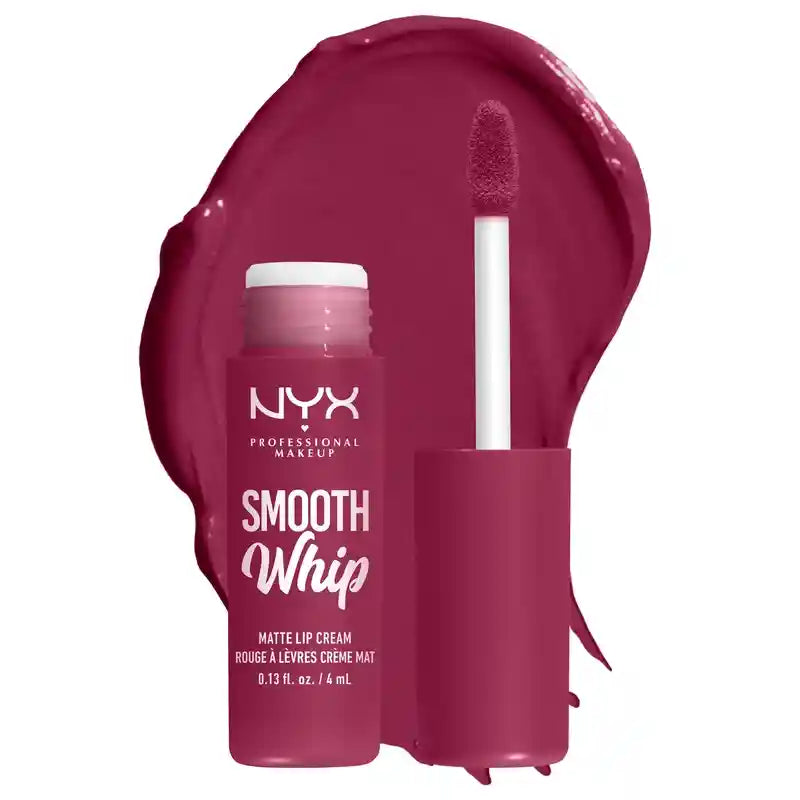 Nyx Smooth Whip Matte Lip Cream, cremiger flüssiger Lippenstift, matt, Farbe Fuzzy Slippers 08 , 4 ml