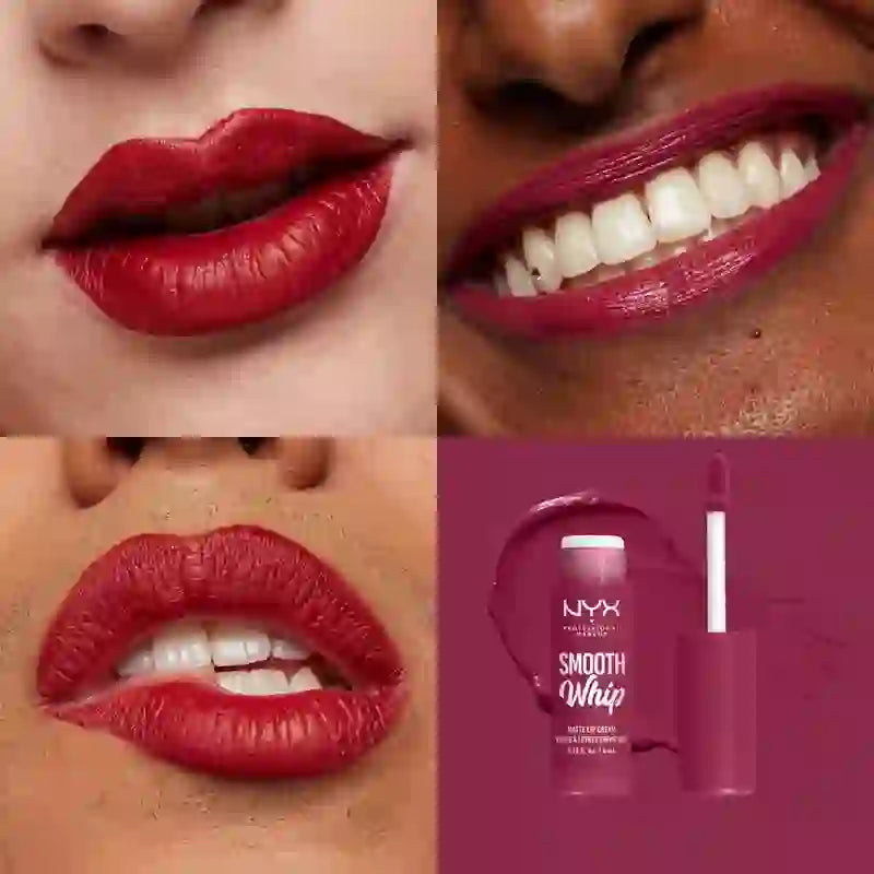 Nyx Smooth Whip Matte Lip Cream, cremiger flüssiger Lippenstift, matt, Farbe Fuzzy Slippers 08 , 4 ml