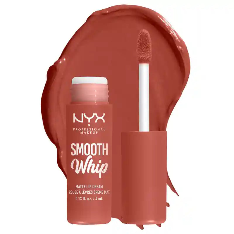 Nyx Smooth Whip Matte Lip Cream, cremiger flüssiger Lippenstift, matt, Farbton Pushin , 4 ml