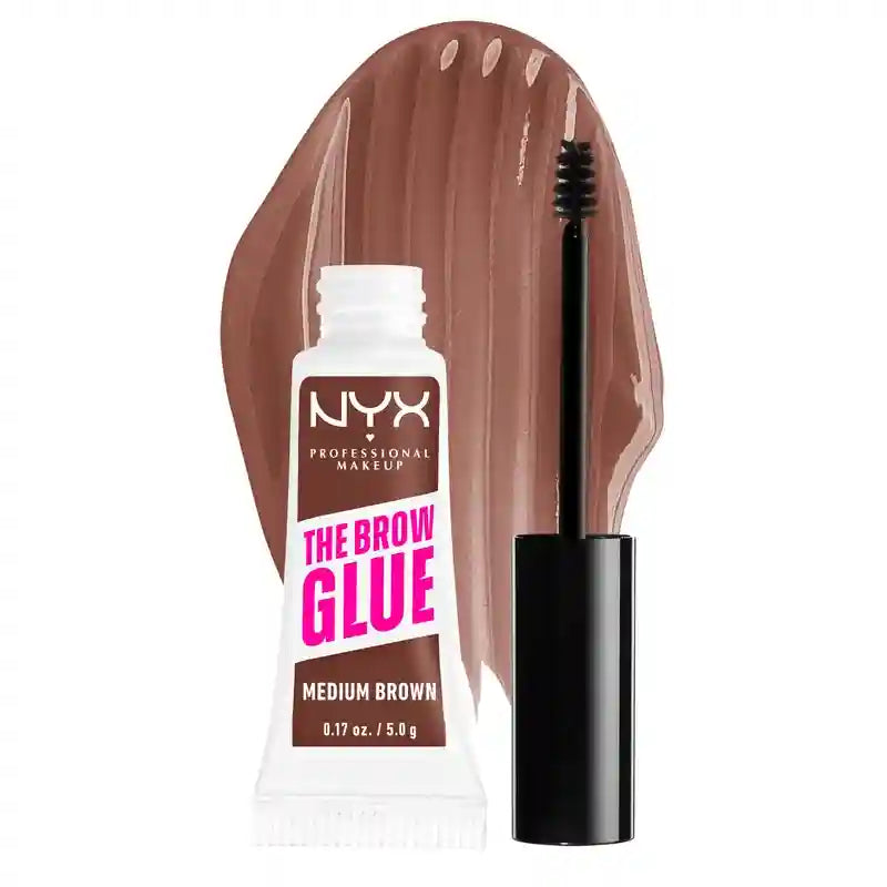 Nyx The Brow Glue, Langanhaltendes Brauen-Gel, Farbton 02 Medium Brown, 5 gr