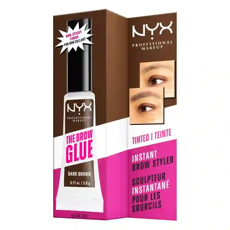 Nyx The Brow Glue, Langanhaltendes Brauenkleber-Gel, Farbton 03 Dunkelbraun, 5 gr
