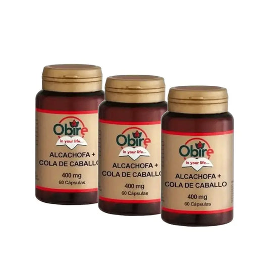 Obire Artischocke + Schachtelhalm, Packung mit 3 x 60 Kapseln