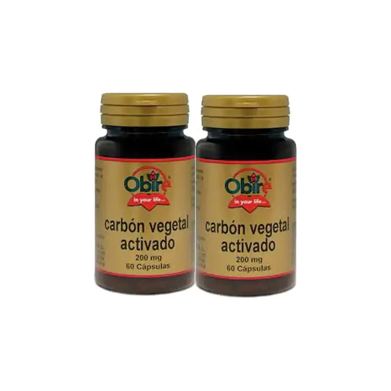 Obire Aktivkohle 200 mg, Packung mit 2 x 60 Kapseln