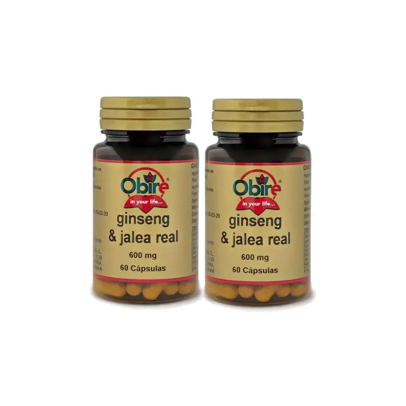 Obire Ginseng & Gelée Royale, Packung mit 2 x 60 Kapseln