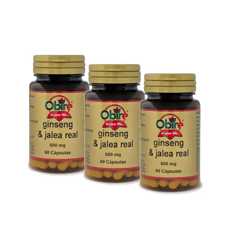 Obire Ginseng & Gelée Royale, Packung mit 3 x 60 Kapseln