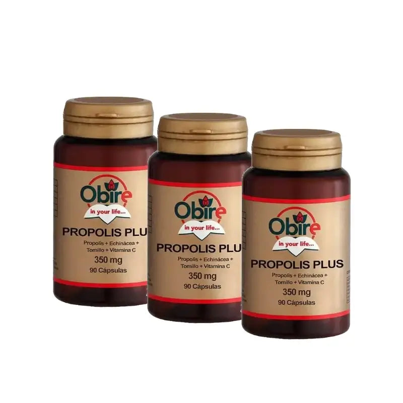 Obire Propolis Plus (Propol+Echinol+Thymian), Packung mit 3 x 90 Kapseln