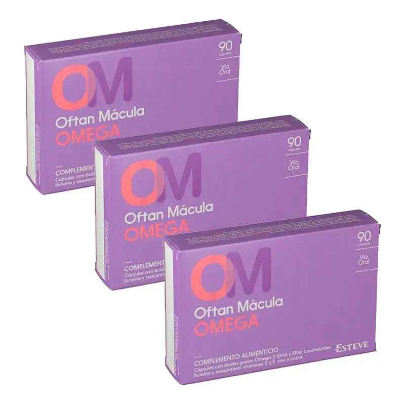 Oftan Macula Omega Nahrungsergänzungsmittel, 3 x 90 Kapseln