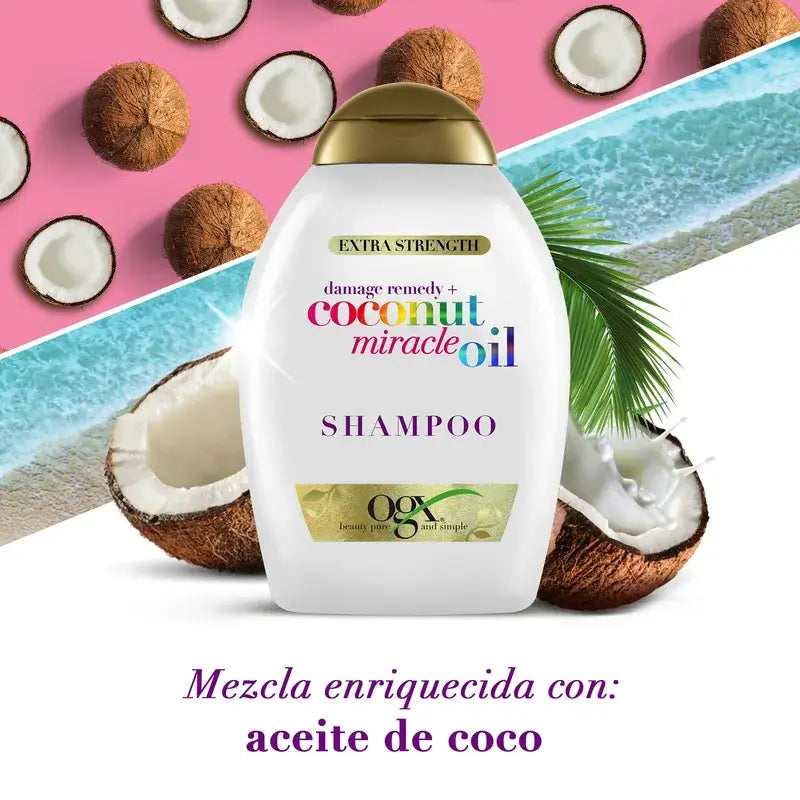 OGX Coconut Miracle Oil Extra Strength Conditioner, repariert und belebt geschädigtes Haar 385 ml