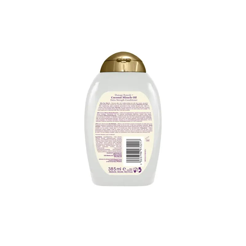 OGX Coconut Miracle Oil Extra Strength Conditioner, repariert und belebt geschädigtes Haar 385 ml
