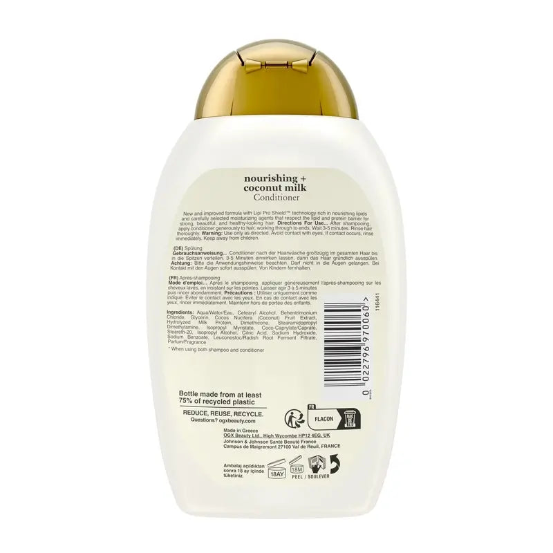 OGX Kokosnuss-Milch-Spülung, trockenes Haar, 385 ml
