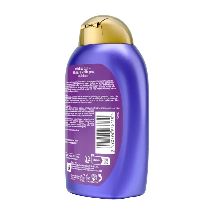OGX Sulfat-, Biotin- und kollagenfreie Spülung, voluminöses und gesundes Haar, 385ml