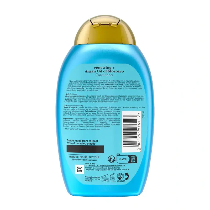 OGX Sulfatfreier Conditioner für geschädigtes Haar, Marokkanisches Arganöl, glättet und stärkt, 385 ml