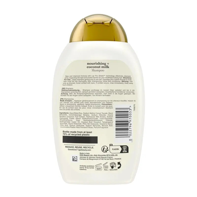 OGX Kokosnussmilch Shampoo, trockenes Haar, 385 ml