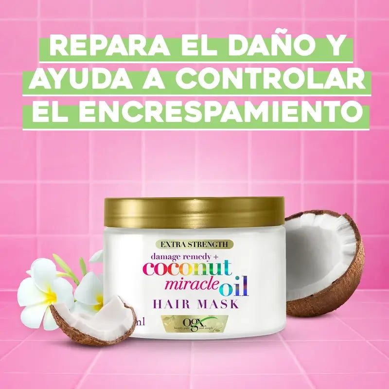 OGX Miracle Coconut Oil Hair Mask, repariert und belebt geschädigtes und brüchiges Haar, 168g