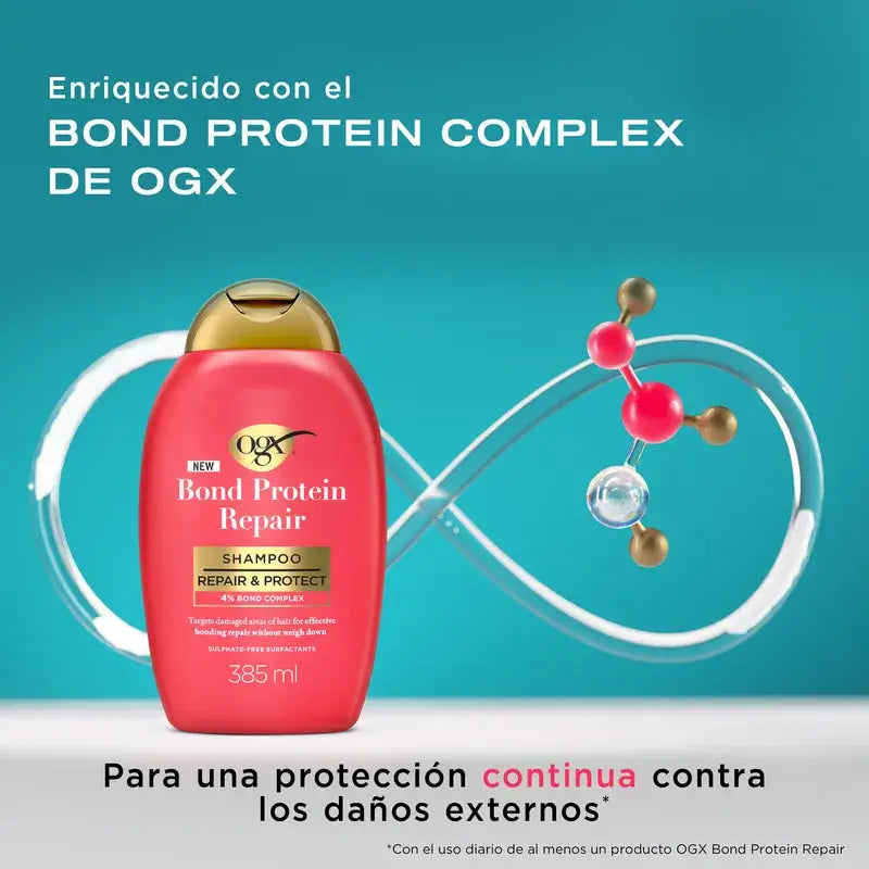 Ogx Bond Repair Shampoo, Reparierendes Shampoo, Sulfatfreies Haarreparatur-Shampoo, 385 ml