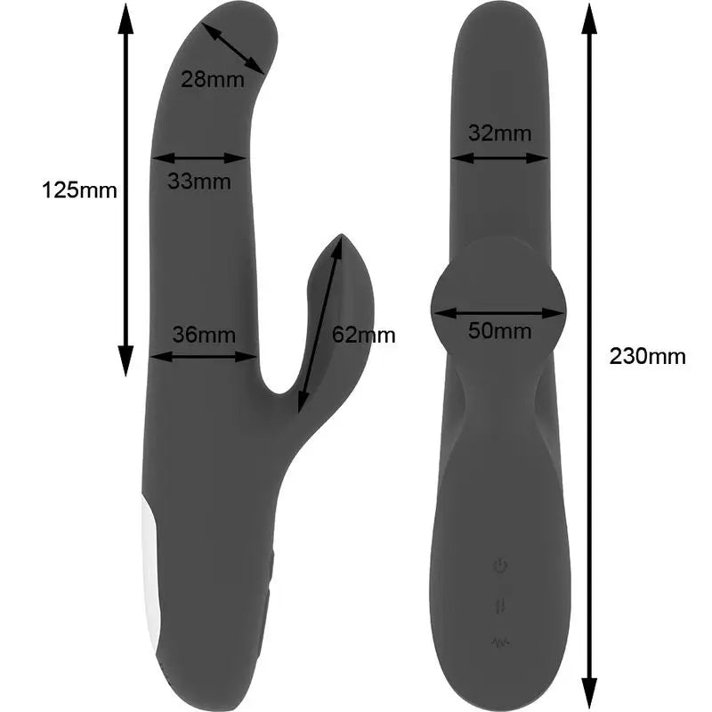 Ohmama Vibrators Vibrierender Vibrator mit Bewegungsfunktion und rotierenden Kugeln - Schwarz