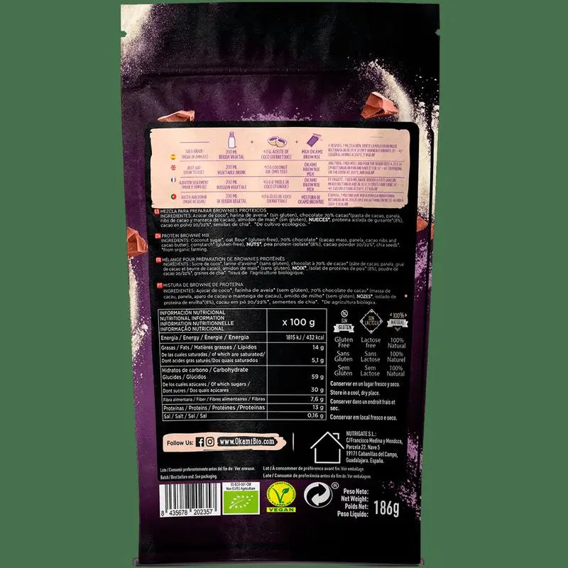 Okami Bio Protein Brownie Mischung 186G Bio Veg