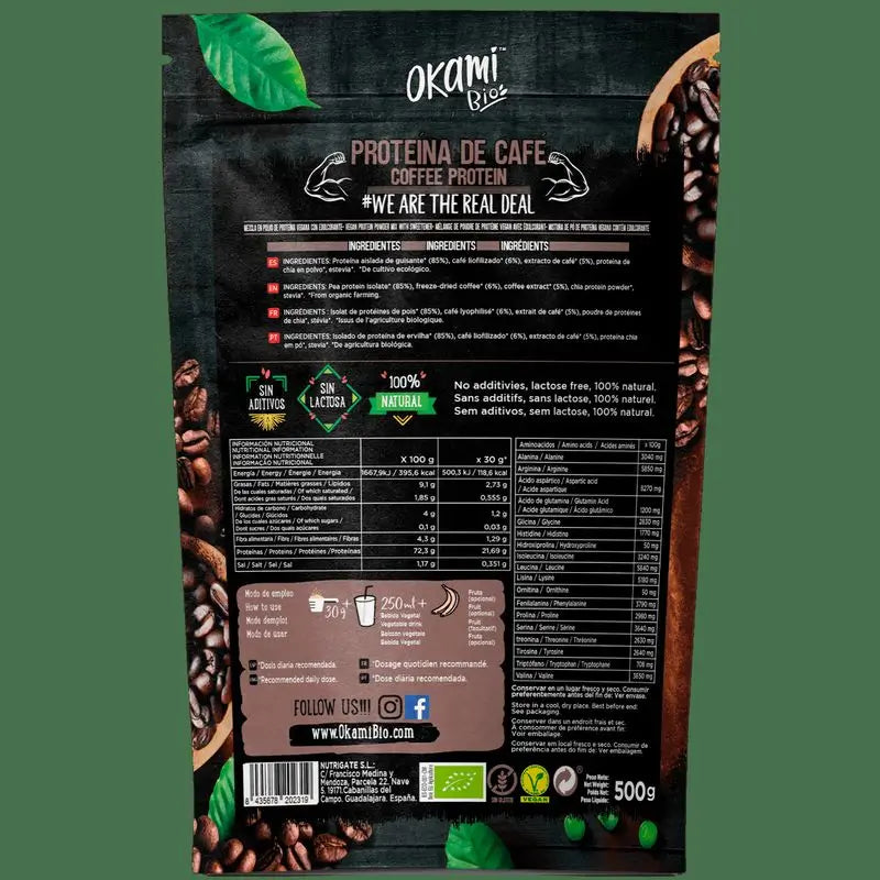 Okami Bio Erbsen & Kaffee Protein 500Gr. Bio Sg Vegan