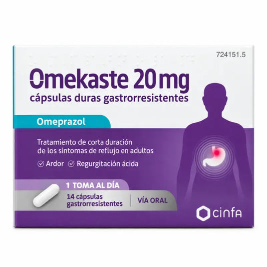 Omekaste 20 mg Blisterpackung, 14 magensaftresistente Kapseln