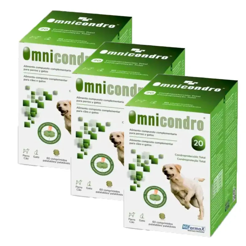 Omnicondro 20 Chondroprotector für Hunde, Packung 3 x 60 Tabletten