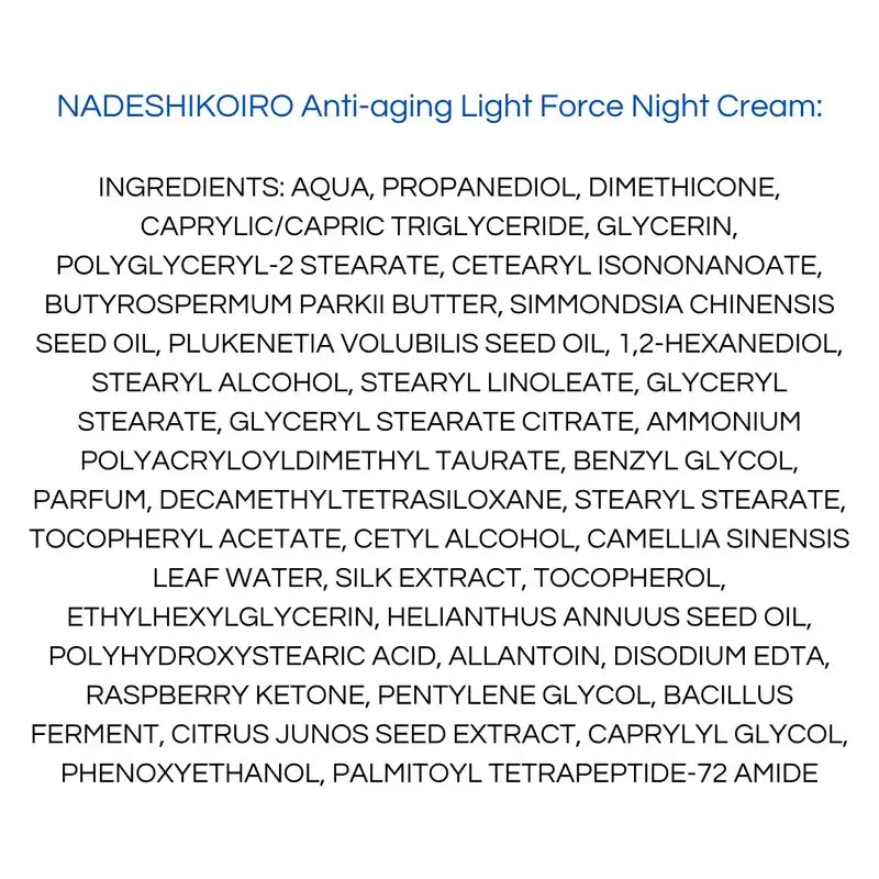 Onshindo Osaka Nadeshikoiro Anti-Aging Nachtcreme für normale und Mischhaut, 50 ml