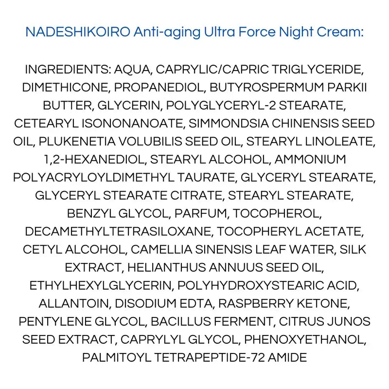 Onshindo Osaka Nadeshikoiro Anti-Aging Nachtcreme für trockene Haut, 50 ml
