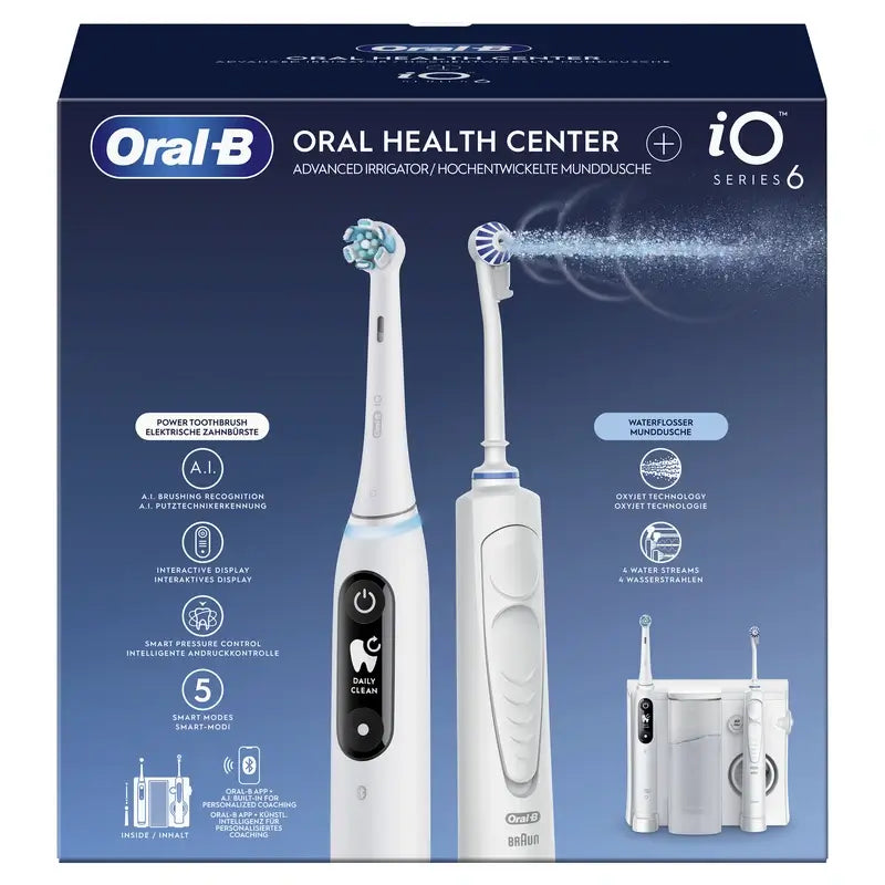 Oral-B Braun Braun Dental Center mit Irrigator & Oral-B Io6 Elektrische Zahnbürste