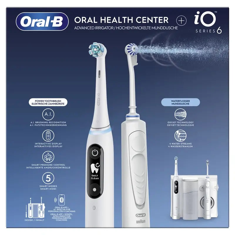 Oral-B Braun Braun Dental Center mit Irrigator & Oral-B Io6 Elektrische Zahnbürste
