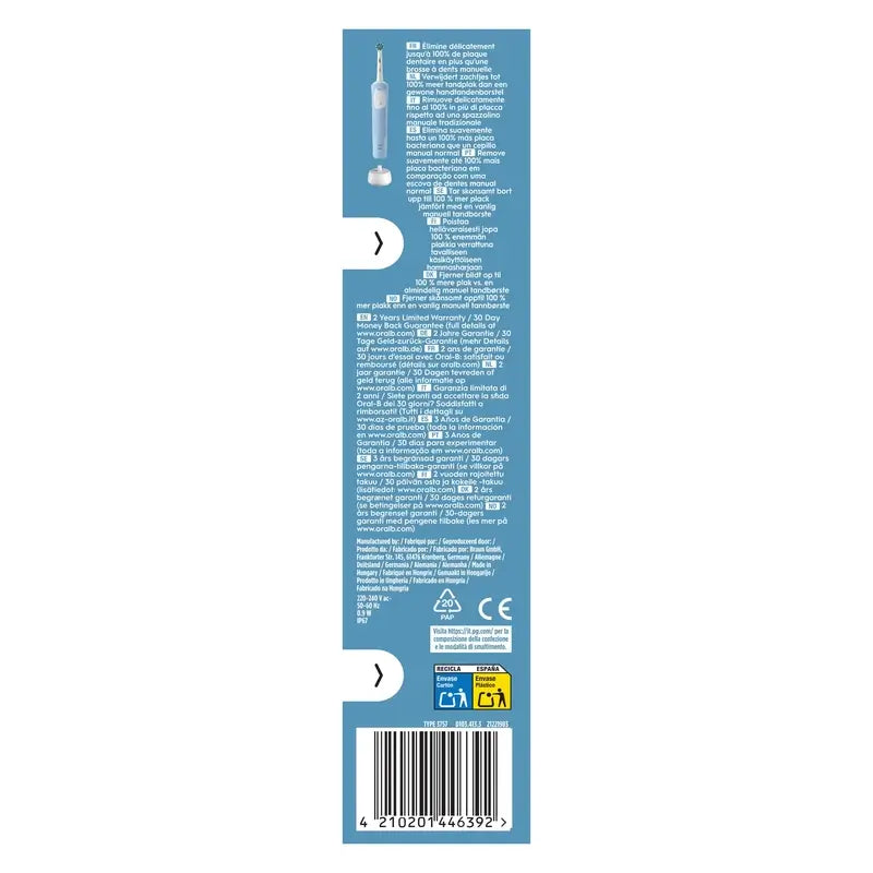 Oral-B Braun Braun Vitality Pro Wiederaufladbare Zahnbürste Blau
