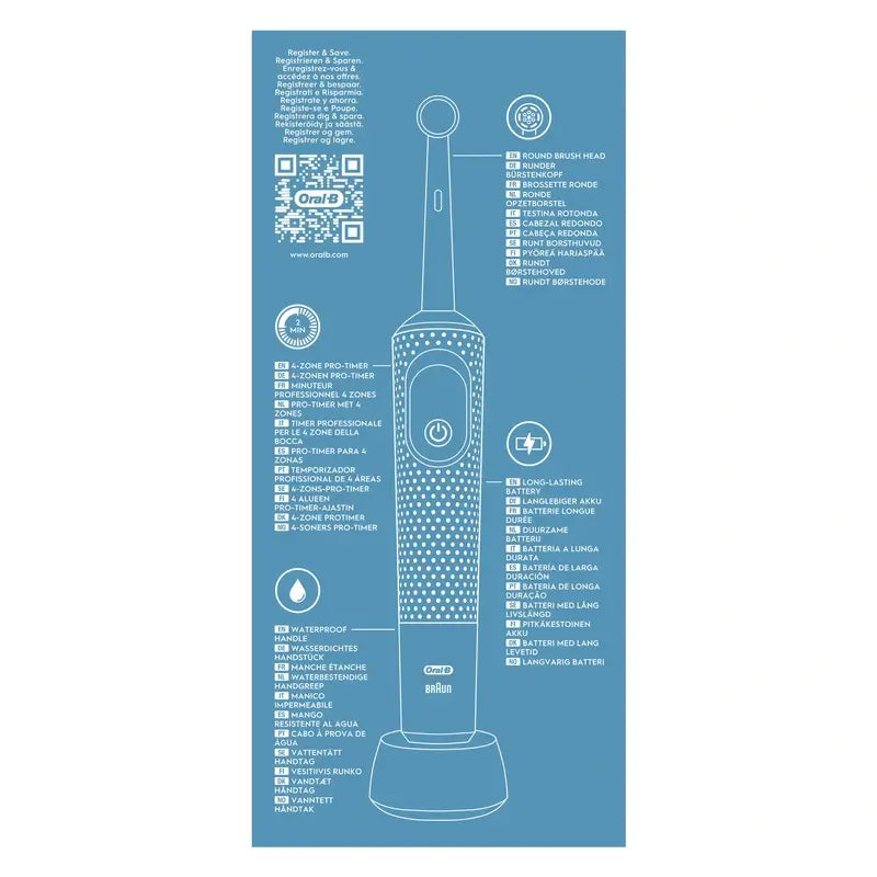 Oral-B Braun Braun Vitality Pro Wiederaufladbare Zahnbürste Blau
