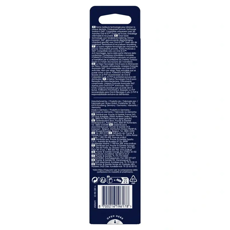 Oral B iO Ultimate Clean Schwarz Ersatzbürstenköpfe, 4er-Pack