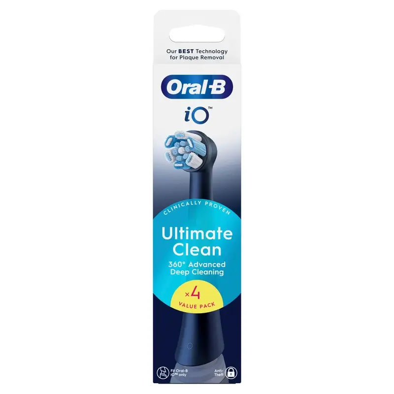 Oral B iO Ultimate Clean Schwarz Ersatzbürstenköpfe, 4er-Pack