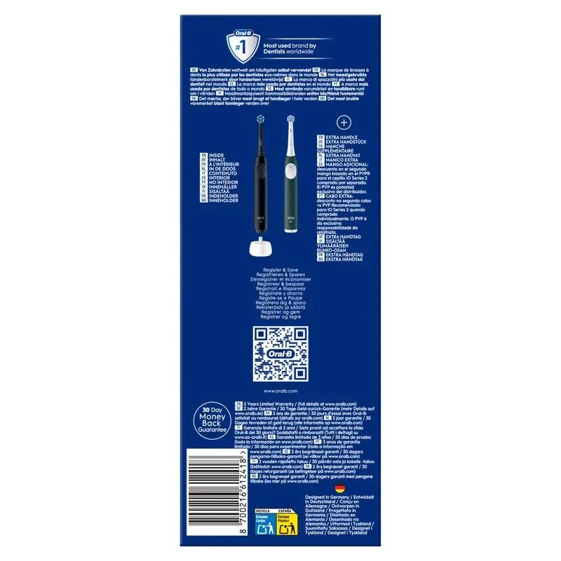 Oral-B Braun iO2 Double Night Pack Serie Schwarz / Waldgrün