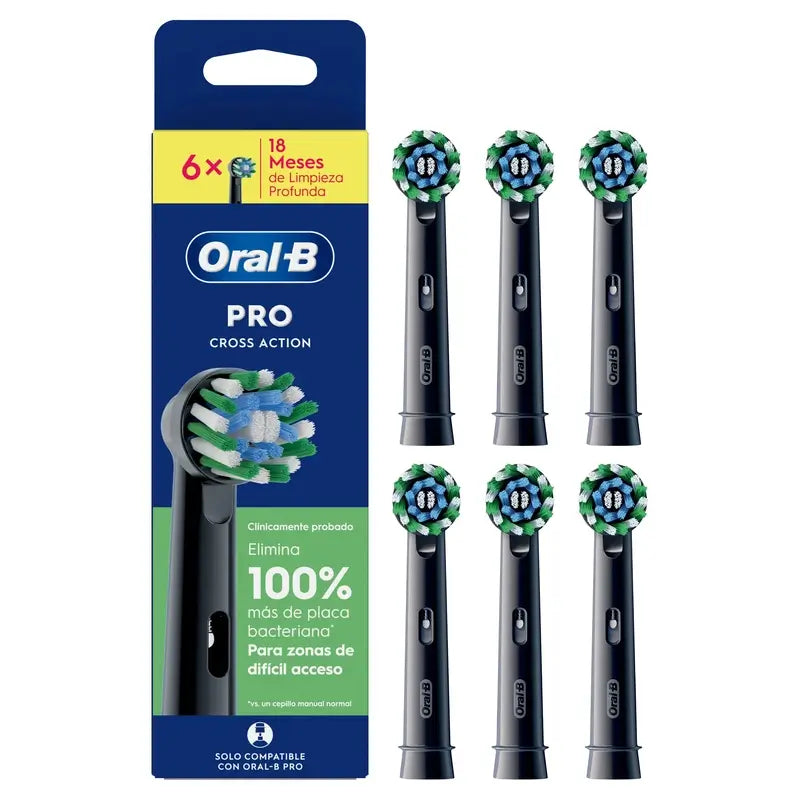 Oral-B Braun Cross Action Nachfüllpackung Schwarz, 4 Stück.