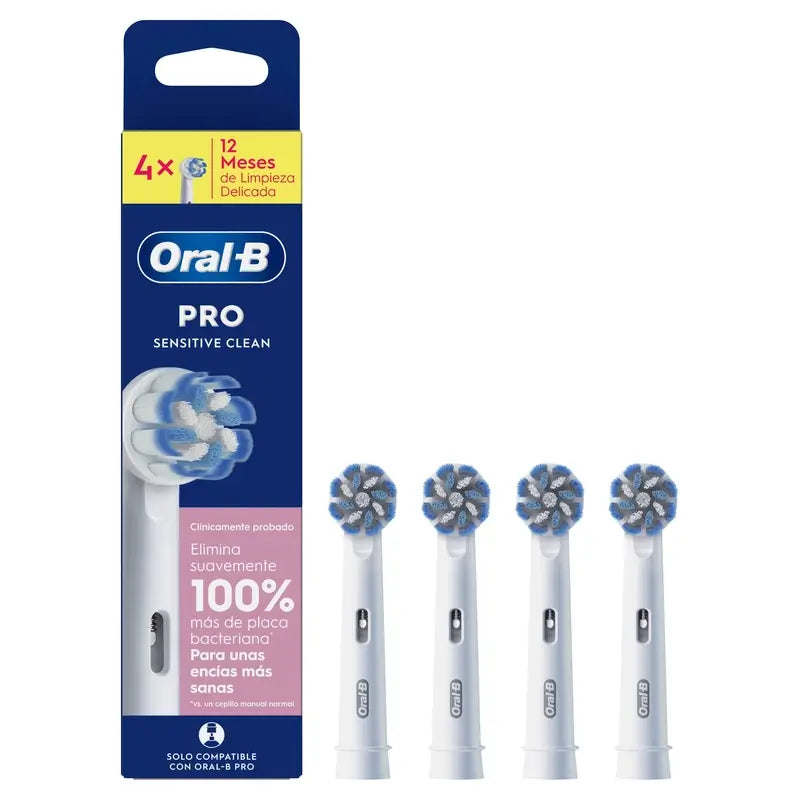 Oral-B Braun Sensitive Clean Nachfüllpackung, 4 Stück.