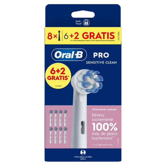 Oral-B Braun Sensitive Clean Nachfüllpackung, 6+2 Stück.