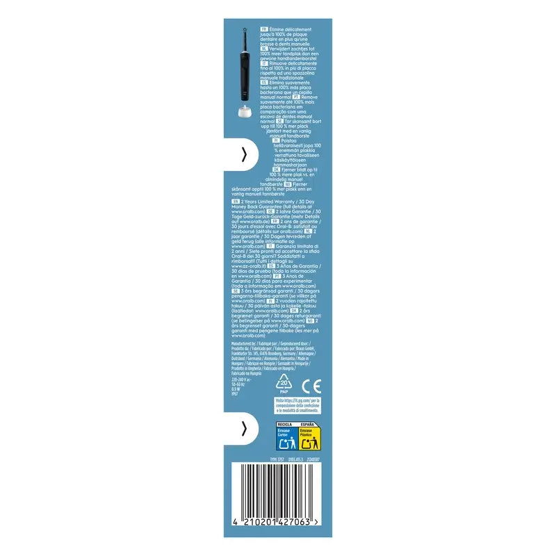 Oral-B Braun Vitality Pro Elektrische Zahnbürste Schwarz, 1 Stück
