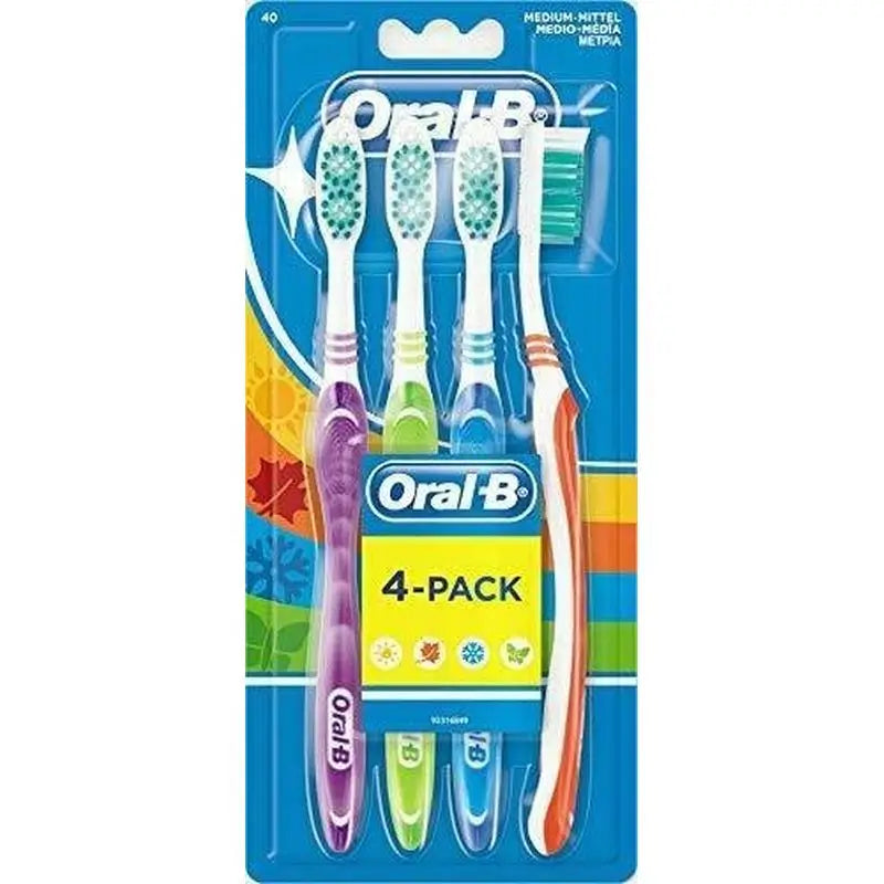 Oral-B Medium Zahnbürste 123 Shiny Clean , 4 Stück